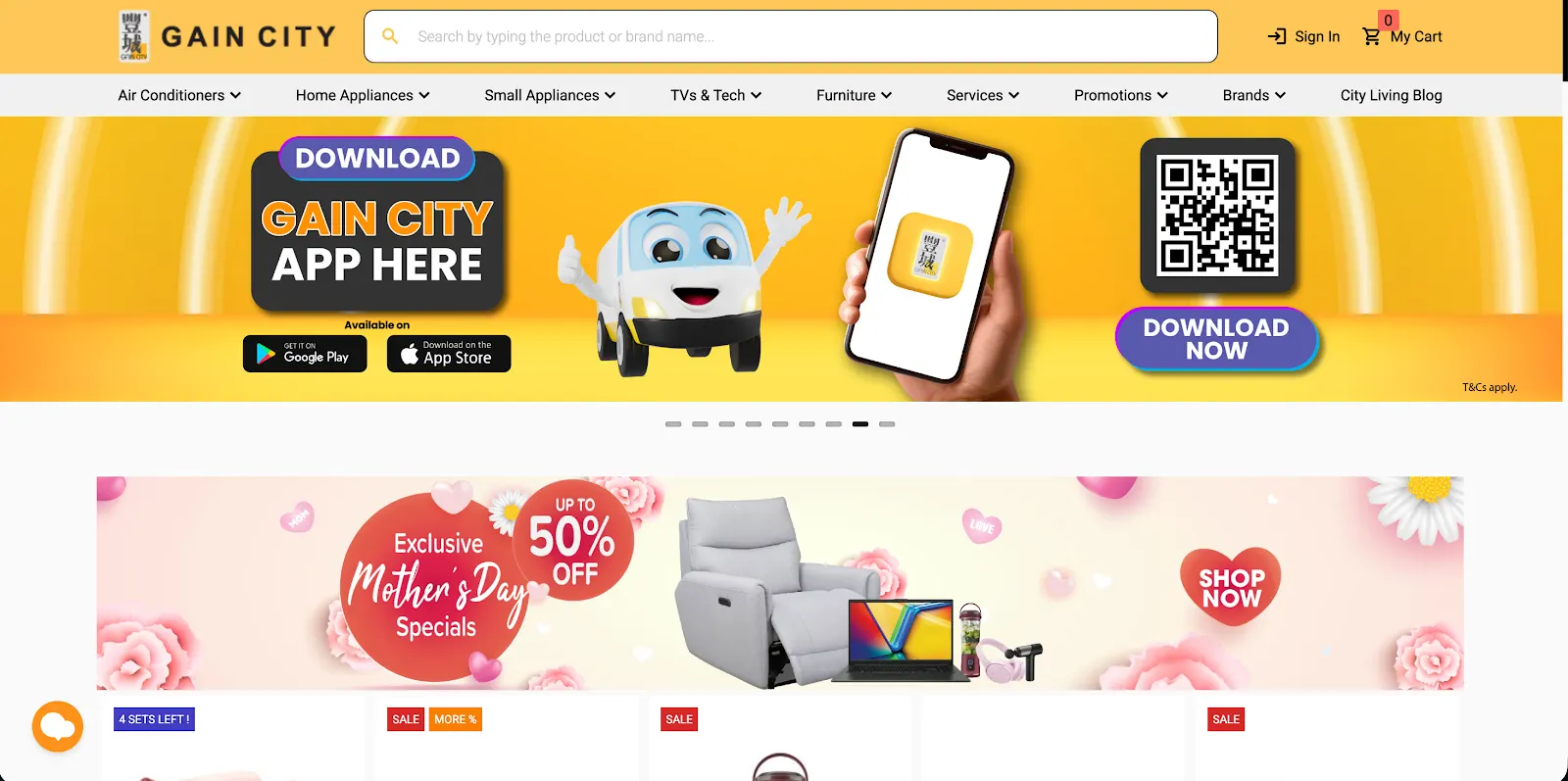 Gain City — Singapore's electronics retailer, supported online for 5+ years