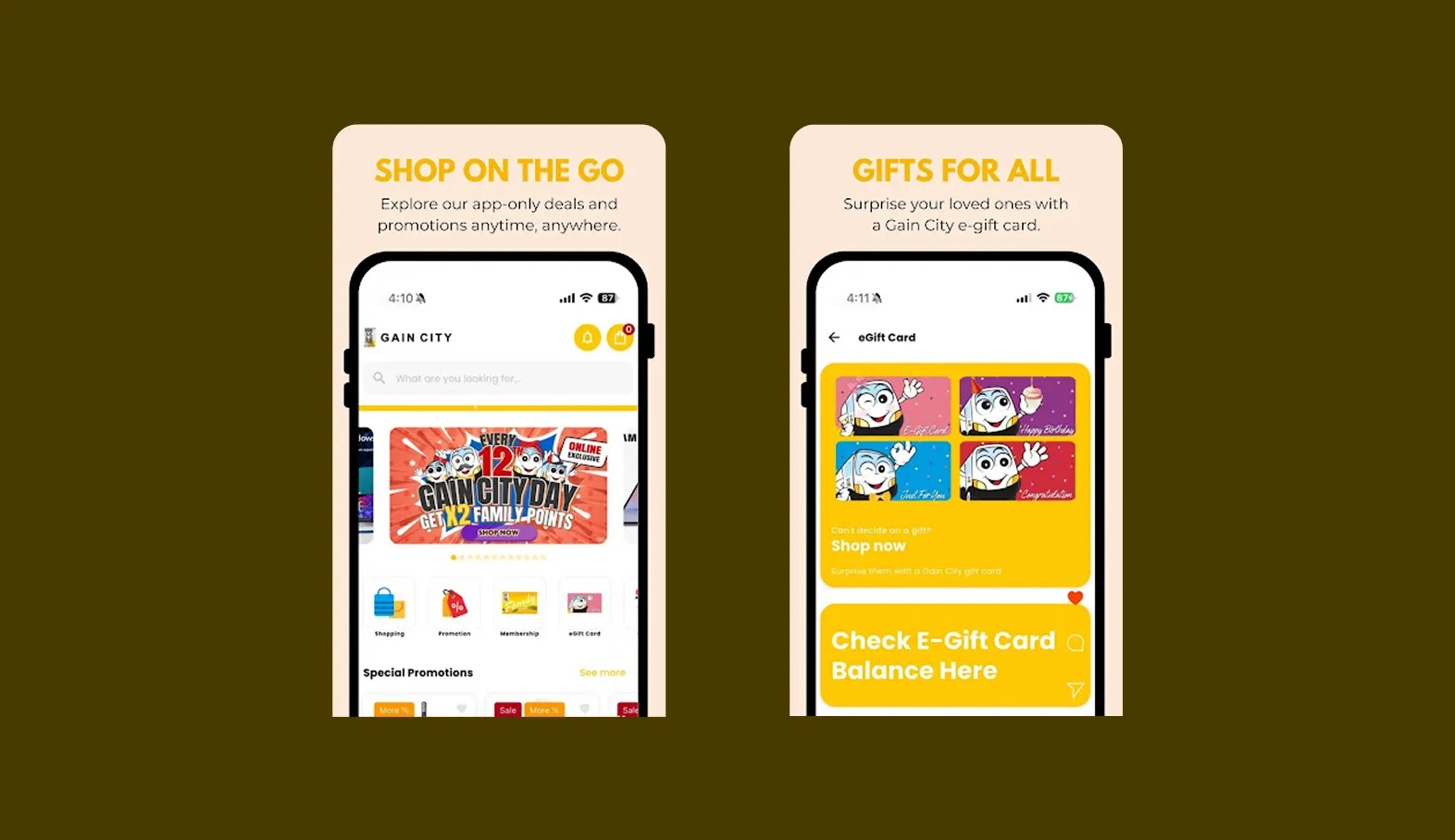Gain City app — iOS & Android shopping app on the Magento backend