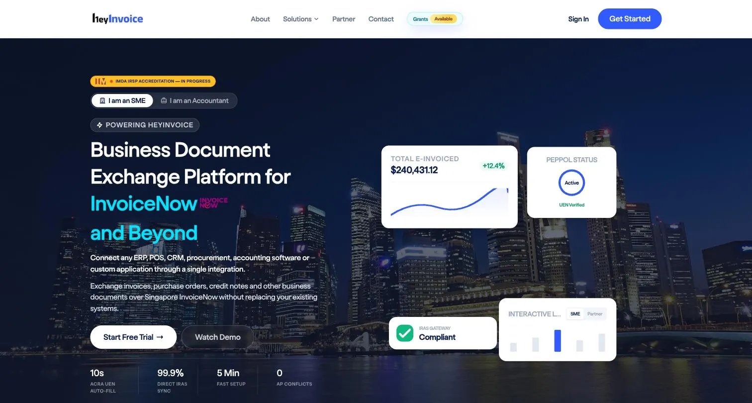 HeyInvoice — InvoiceNow (Peppol) document exchange for Singapore