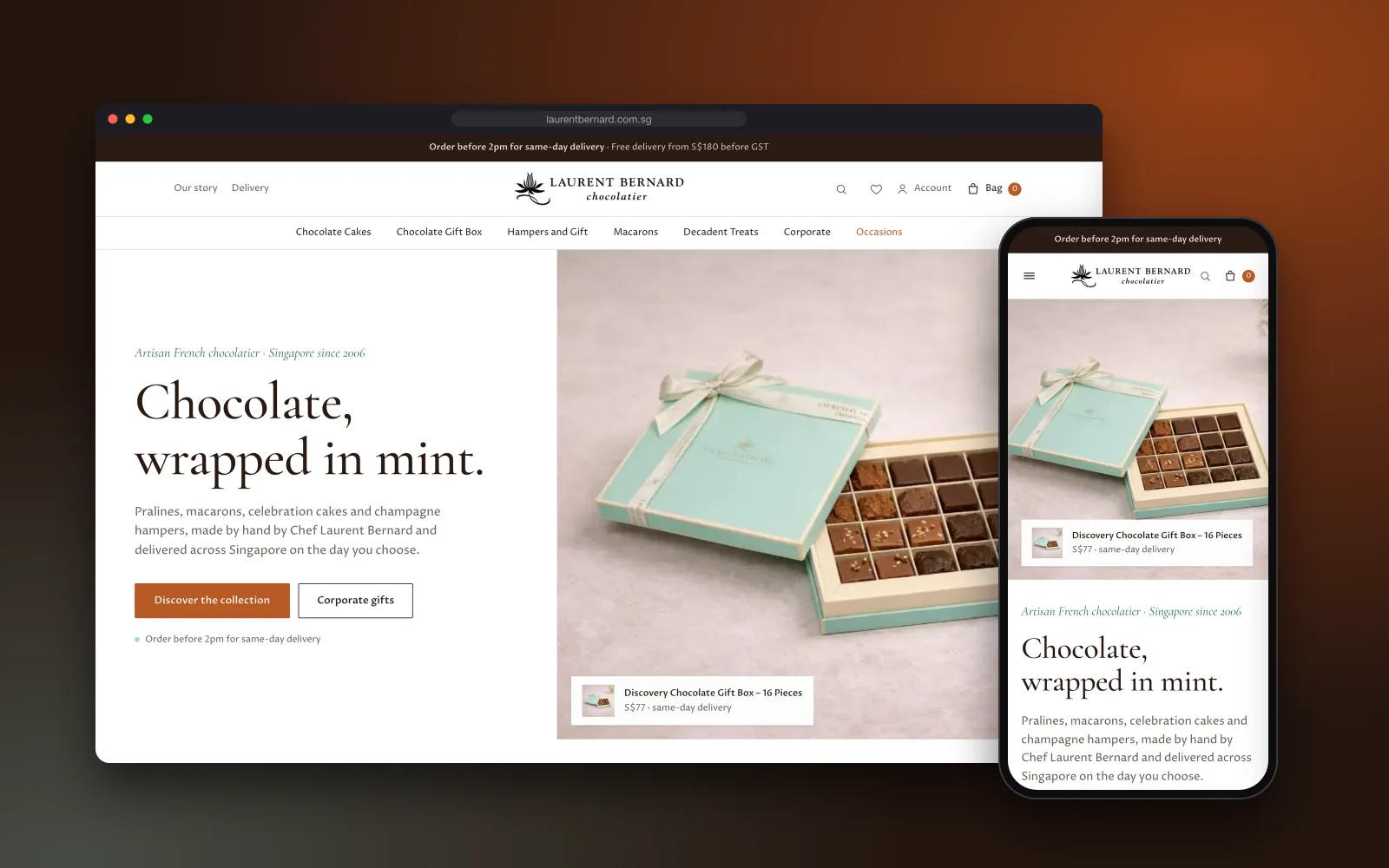 Laurent Bernard's new HeyShop store on a laptop and a phone